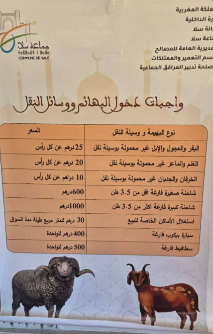 رسوم جديدة بسوق الماشية بسلا تثير الجدل وتُنذر بارتفاع أسعار الأضاحي